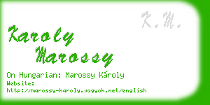 karoly marossy business card
